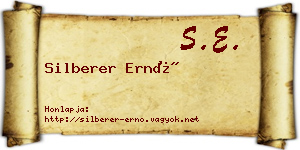 Silberer Ernő névjegykártya